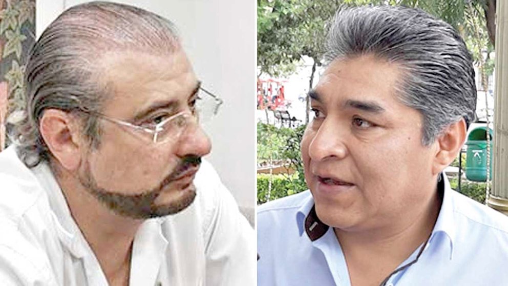 El líder cívico Rómulo Calvo y el asambleísta del MAS José Yucra. ARCHIVO