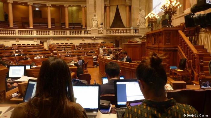 Pleno del parlamento portugués en Lisboa