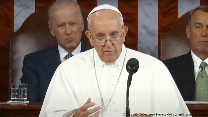 El papa Francisco durante una sesión del Congreso de EE. UU. (Archivo).