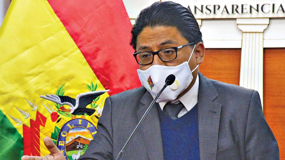 El ministro de Justicia, Ivan Lima, durante una conferencia del prensa. ARCHIVO
