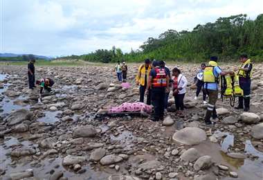 Este viernes fue recuperado el cuerpo del río Yapacaní. Foto Soledad Prado 