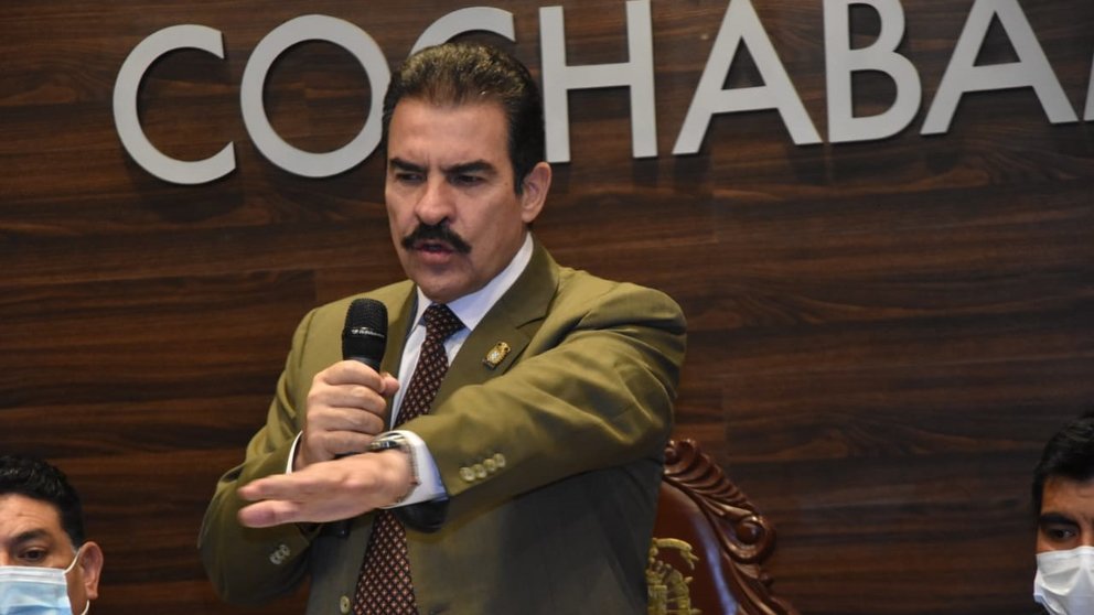 El alcalde de Cochabamba, Manfred Reyes Villa, este lunes. NOÉ PORTUGAL