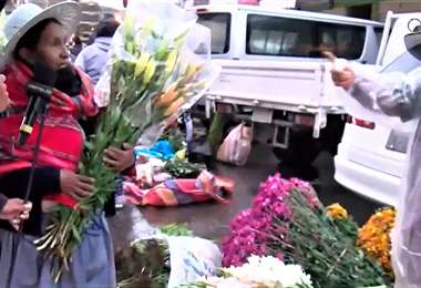 Comerciantes de flores en Cochabamba