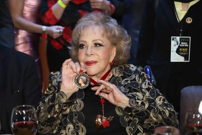 La actriz Silvia Pinal, durante un homenaje a su carrera artística el pasado 18 de octubre en el Salón Las Tertulias, en Ciudad de México.