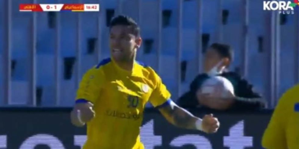 Gol de cabeza de Carmelo Algarañaz en su debut en Egipto (VIDEO)