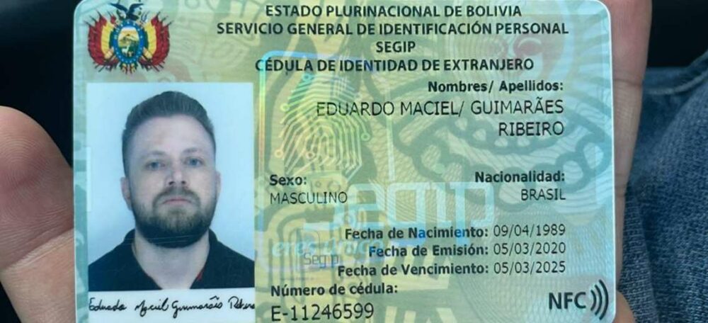 La cédula de identidad con nombre falso que tenía el brasileño.