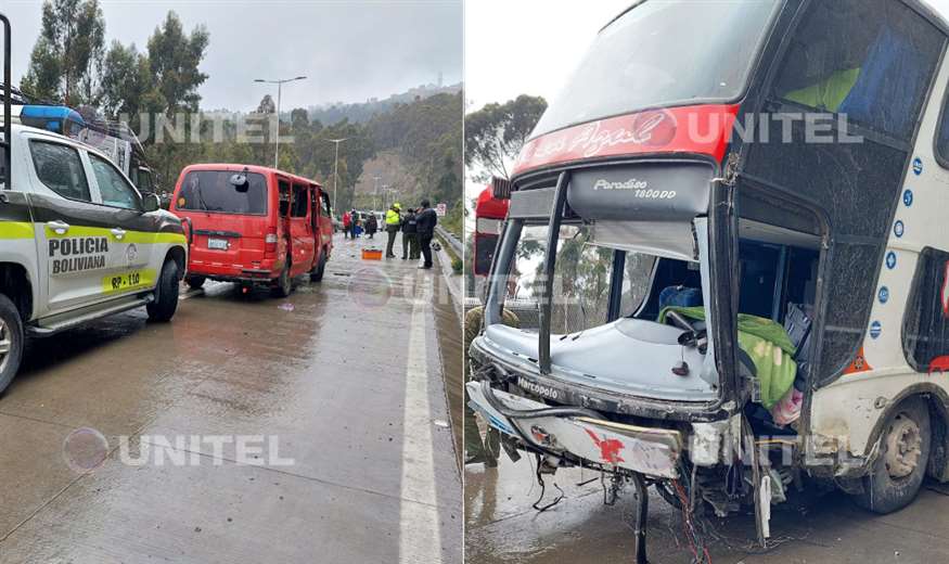 Accidente de tránsito en la autopista La Paz - El Alto