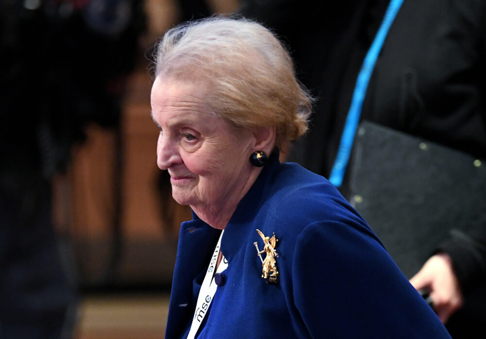 Madeleine Albright durante una conferencia en Munich, Alemania, en febrero de 2019 (Reuters)