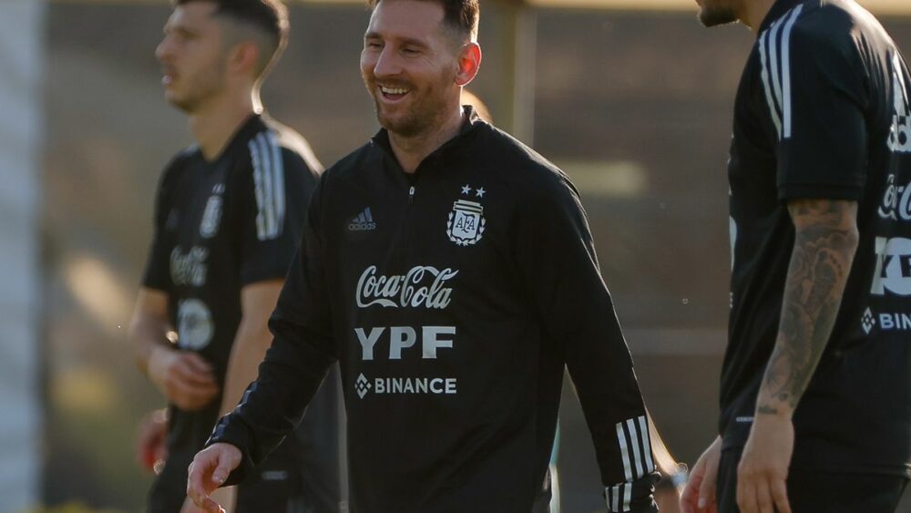 Messi, durante un entrenamiento con la selección argentina.