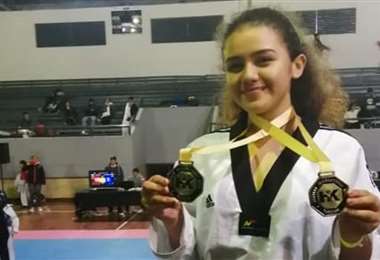 María Celeste Áñez aspira a una medalla en taekwondo. Foto: Internet
