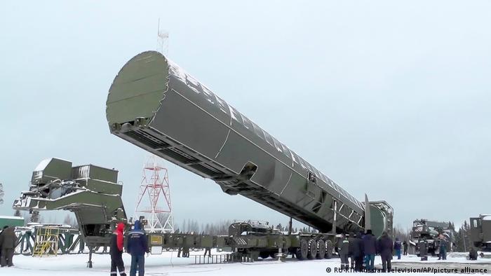 El misil ruso Sarmat, presentado en 2018.