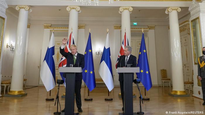 Finnland britischer Premierminister Johnson trifft den Präsidenten Niinisto in Helsinki