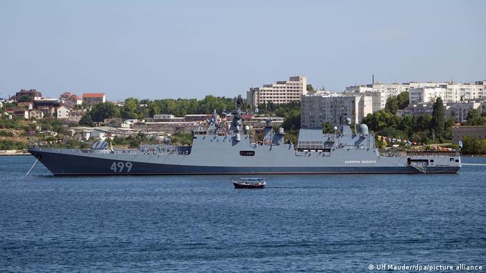 La fragata rusa admiral Makarow, aquí en el Mar Negro 