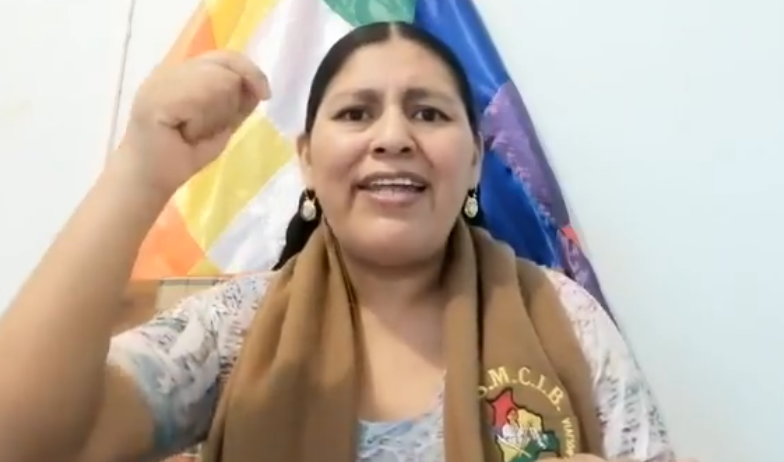 Angélica Ponce, la ahora exejecutiva de la Confederación Sindical de Mujeres de Comunidades Interculturales de Bolivia (CSMCIB). URGENTE.BO