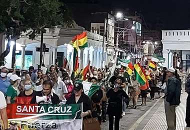 La protesta de las plataformas en Santa Cruz 