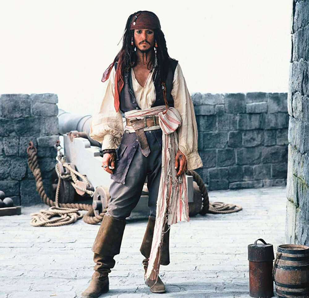Johnny Depp en "Piratas del Caribe"