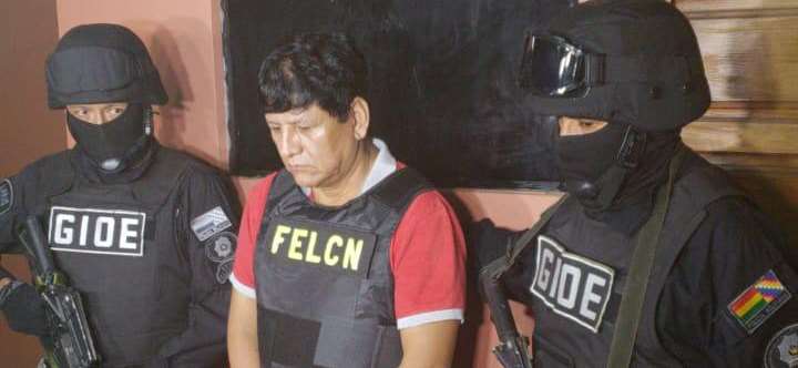 José Miguel Farfán tras su aprehensión en 2019. Foto archivo: Policía Boliviana