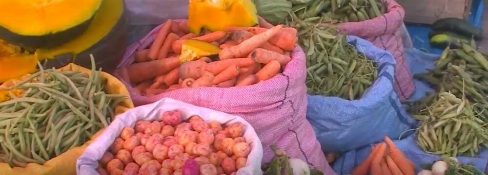 Verduras en el mercado de El Alto.