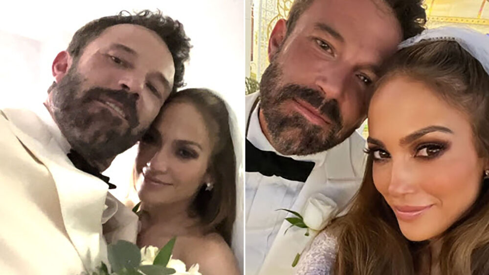 De blanco en Las Vegas: Jennifer Lopez y Ben Afflek se casaron el sábado 16 de julio