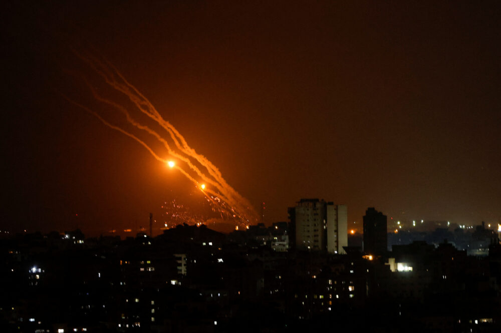 Algunos de los cohetes lanzados por los palestinos desde Gaza (REUTERS/Mohammed Salem)