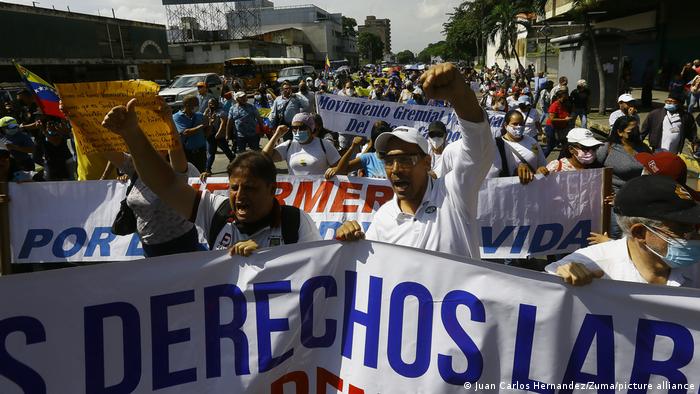 Venezuela Protest öffentliche Angestellte in Valencia Bundesstaat Carabobo 