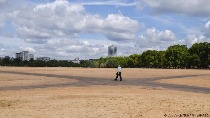 La sequía en el Hyde Park, en Londres, lo hace parecer un desierto. (4.08.2022).