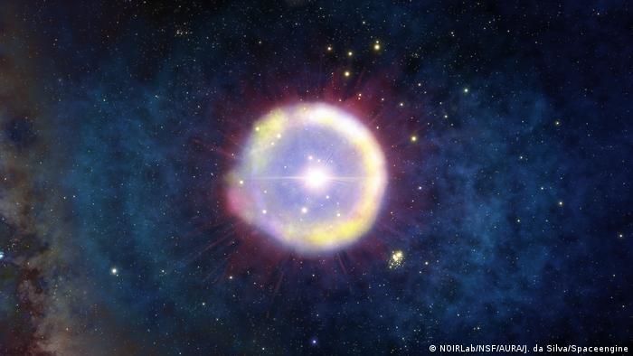Impresión artística de un campo de estrellas de Población III tal y como habrían aparecido apenas 100 millones de años después del Big Bang. 