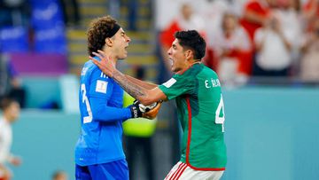 DOHA, QATAR - NOVEMBER 22: goalkeeper Guillermo Ochoa of Mexico celebrates the held penalty during the FIFA World Cup Qatar 2022 Group C match between Mexico and Poland at Stadium 974 on November 22, 2022 in Doha, Qatar. (Photo by Matteo Ciambelli/DeFodi Images via Getty Images)