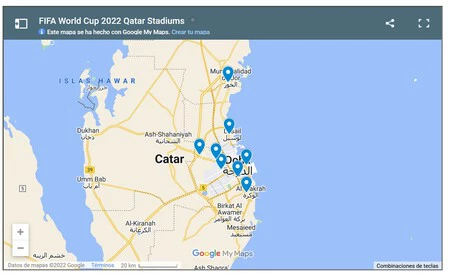 Mundial de qatar mapa de los estadios