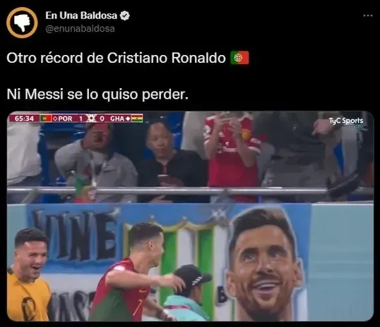 Cristiano Ronaldo se convirtió en el primer futbolista en anotar en 5 mundiales. Foto: Twitter