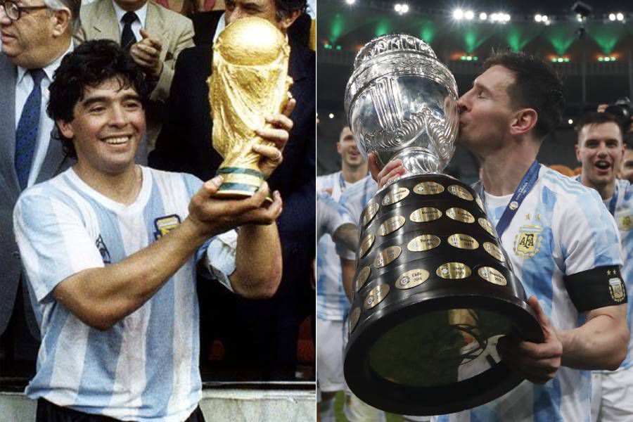 Messi supera a Maradona? El inevitable debate que se abre con el título de La Pulga en la Copa América - La Tercera