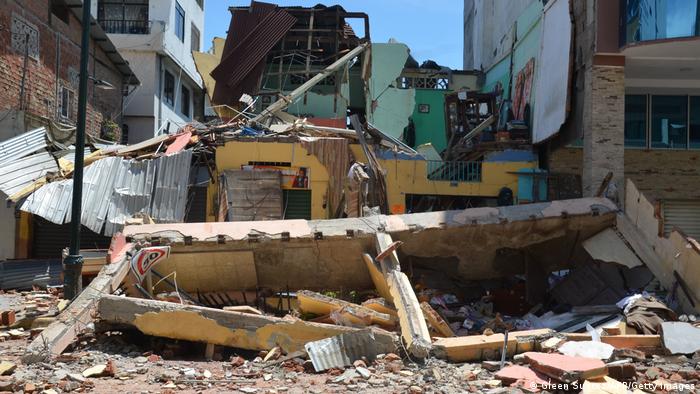 Una vivienda colapsada en la ciudad de Machala.