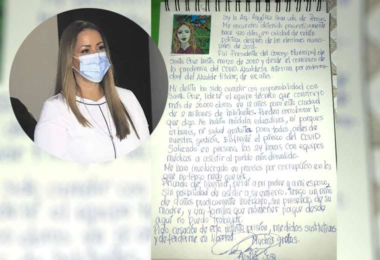 En una carta a la CIDH, Angélica Sosa se declara “rehén política” y pide su libertad | El Deber