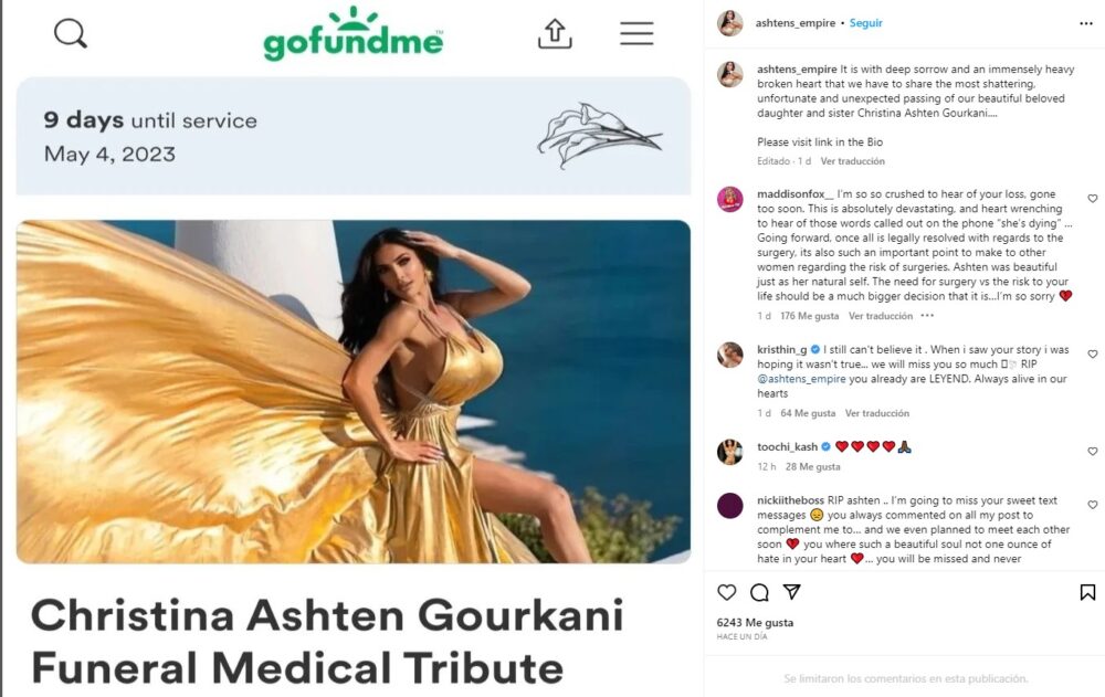 La familia de Ashten Gourkani se encuentra recaudando fondos para los servicios funerarios. Foto: Instagram/@ashtens_empire