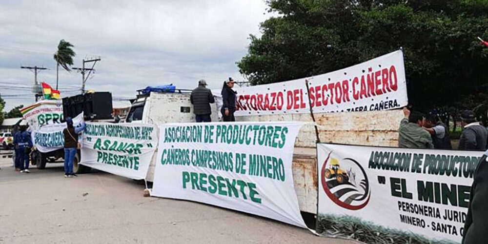 Una protesta de los productores en Bolivia