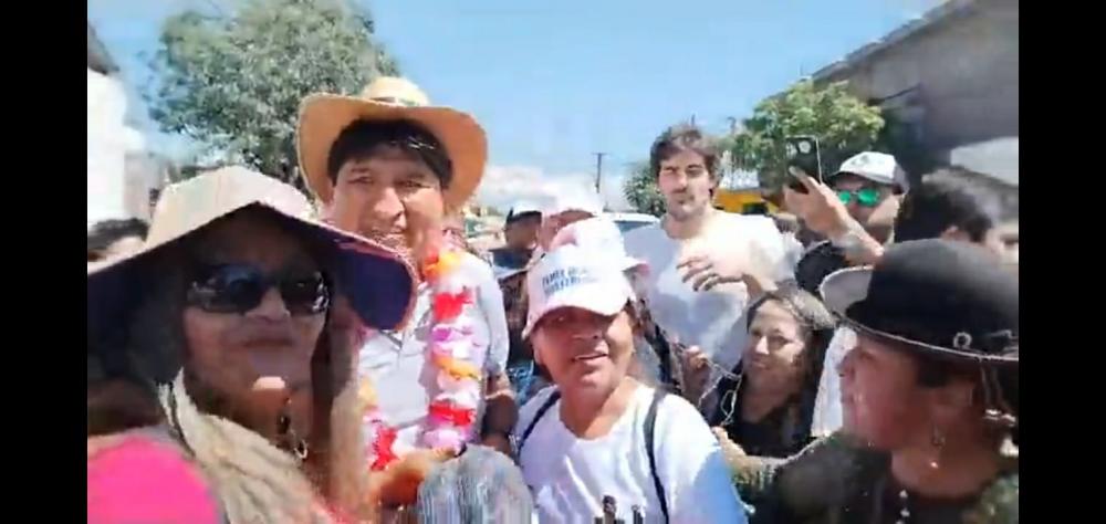 $!Evo Morales y detrás Franco Bindi.