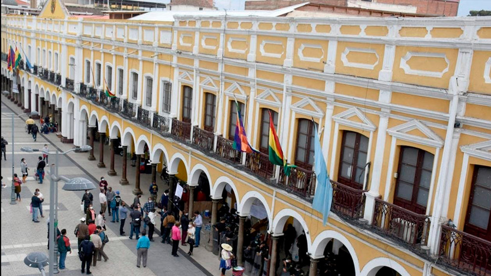 La fachada del Concejo Municipal de Cochabamba, en la plaza 14 de Septiembre. DICO SOLÍS