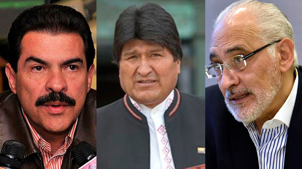 Manfred Reyes Villa, Evo Morales y Carlos Mesa