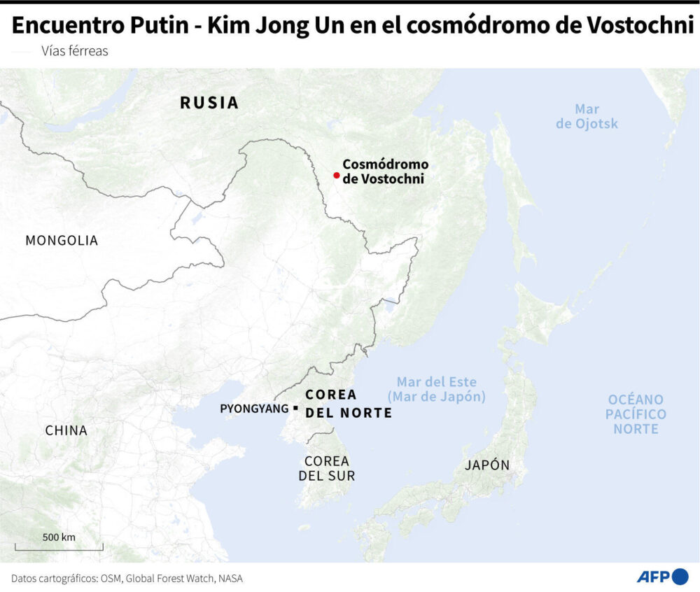 Encuentro entre Putin y Kim Jong Un en el cosmódromo de Vostochni