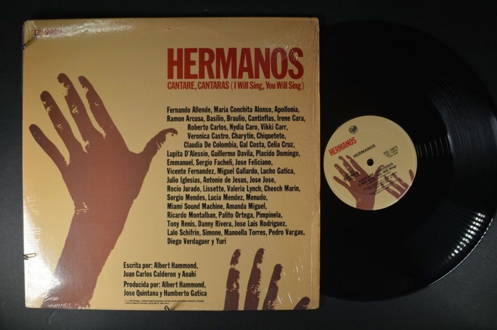 El disco de vinilo del proyecto Hermanos, cuyas regalías fueron a Unicef