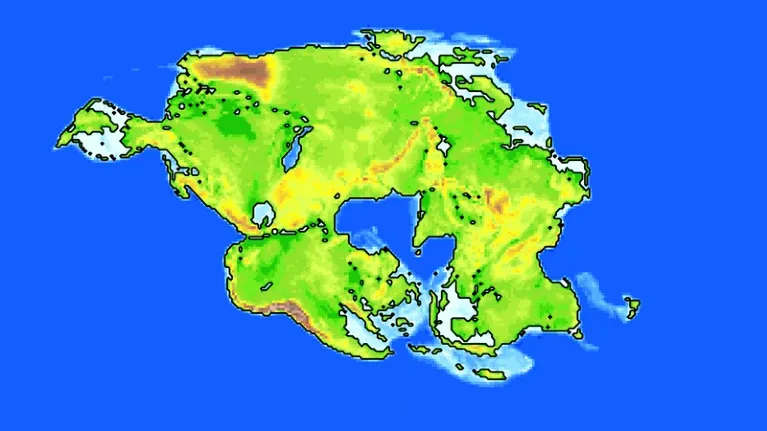 Se anticipa que en aproximadamente 250 millones de años, un supercontinente llamado Pangaea Ultima surgirá de la unión de las Américas con una masa continental que incluye Europa, Asia y África. Crédito: Alex Farnsworth y Chris Scotese.