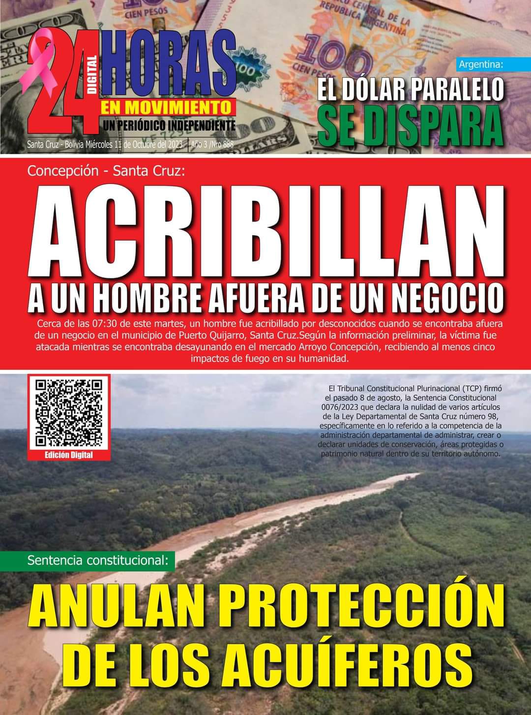 Portadas de peri dicos de Bolivia del mi rcoles 11 de octubre del