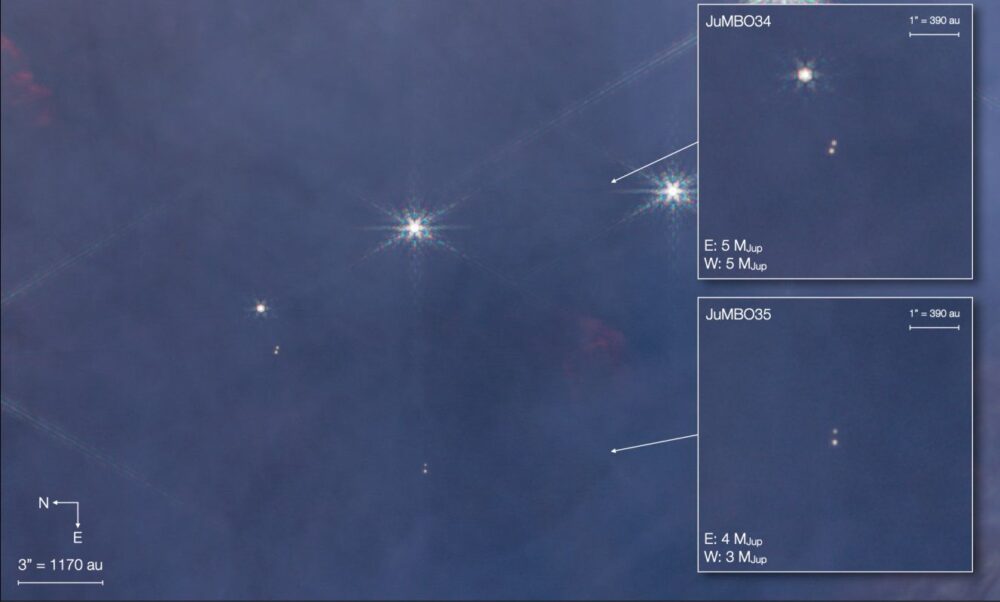 Las estrellas suelen nacer en grupos (llamados sistemas binarios). Se habían observado exoplanetas solitarios con masas jupiterinas (ESA)