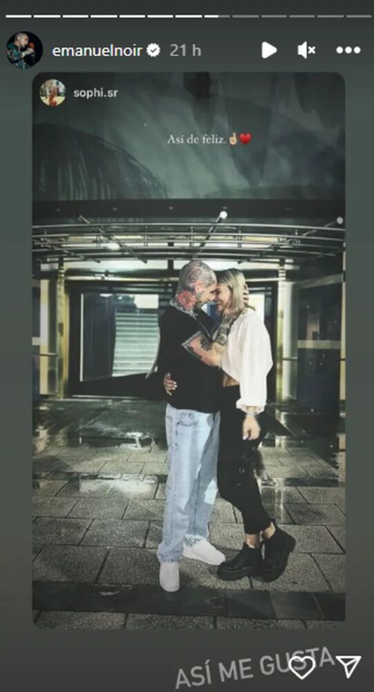 Emanuel Noir junto a su novia (Foto: Instagram/emanuelnoir)