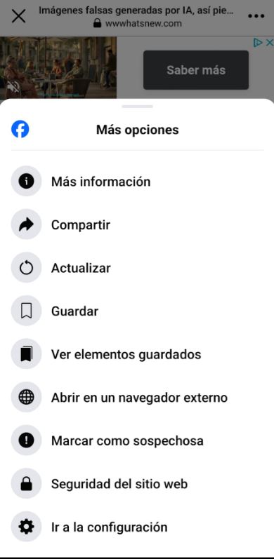 configuración Facebook