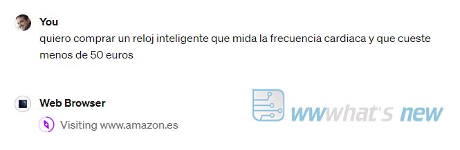 Petición para que busque en Amazon