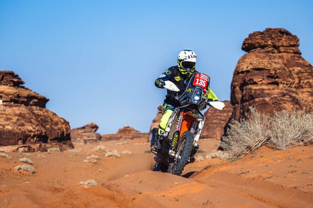 Carles Falcón disputaba su segundo Dakar en la categoría de motos.