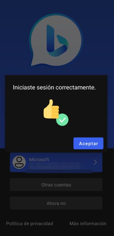 Nos identificamos con la cuenta de Microsoft en su teclado