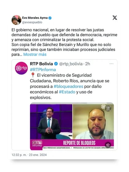 Tensión En Bolivia: Seguidores De Evo Morales Reforzaron Los Bloqueos ...