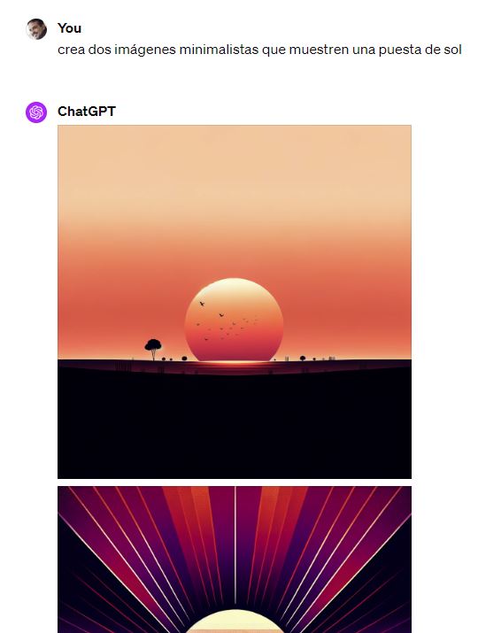 Puesta de Sol generada con ChatGPT